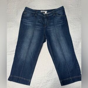 Chicos Platinum Jeans Size 2 Pre Owned In Great Condition Wide Leg Cropped